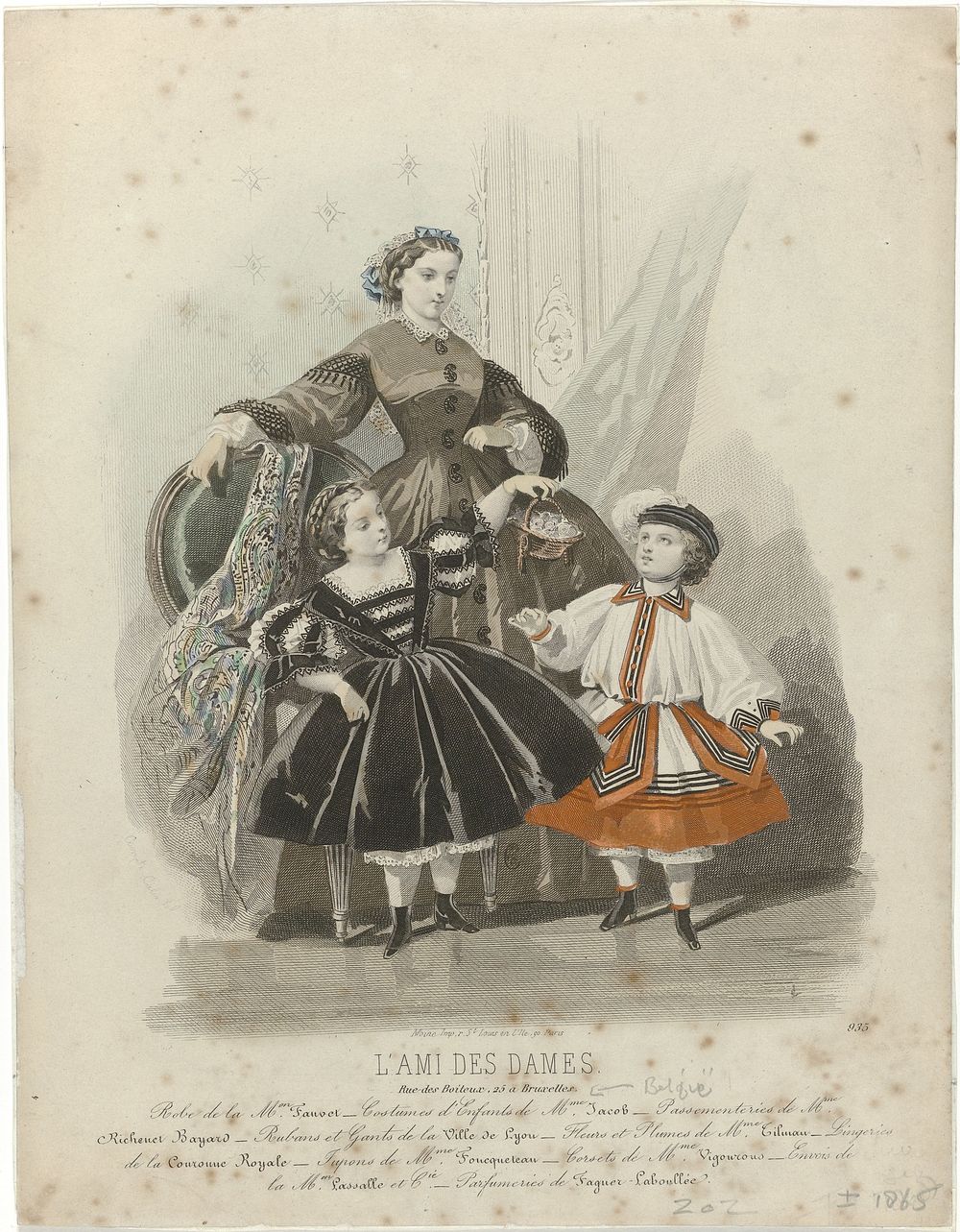 L'Ami des Dames, Bruxelles, ca. 1865, No. 935 : Robe de la Mon Fauvet (...) (c. 1865) by anonymous, Carrache and Moine