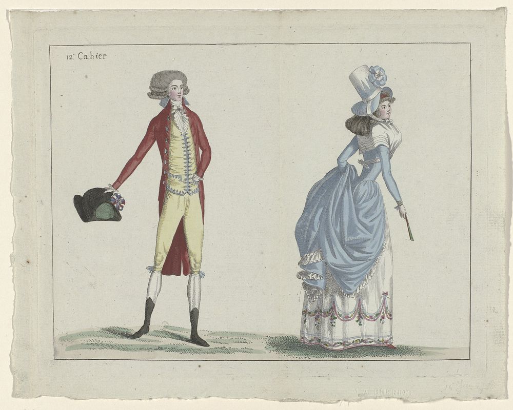Journal de la Mode et du Goût, 15 juin 1790, 12e cahier, pl. 1 en 2 (1790) by A B Duhamel and M Le Brun
