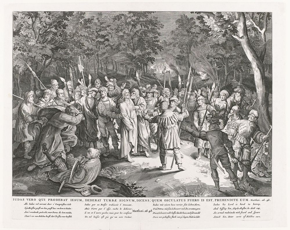 Gevangenneming van Christus (1630 - 1702) by anonymous, Nicolaes de Bruyn, Nicolaes de Bruyn, Claes Jansz Visscher II…