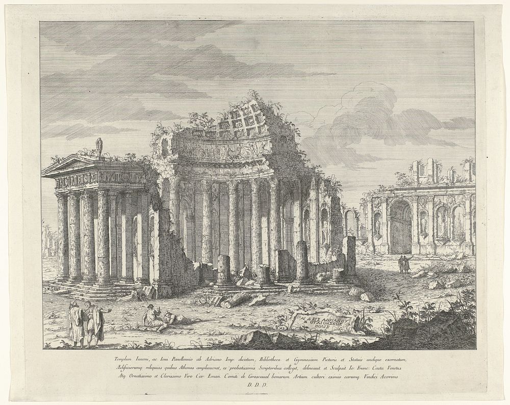 Tempel van Juno en Jupiter (1740 - 1773) by Giovanni Francesco Costa, Karel Emanuel III koning van Sardinië and Giovanni…