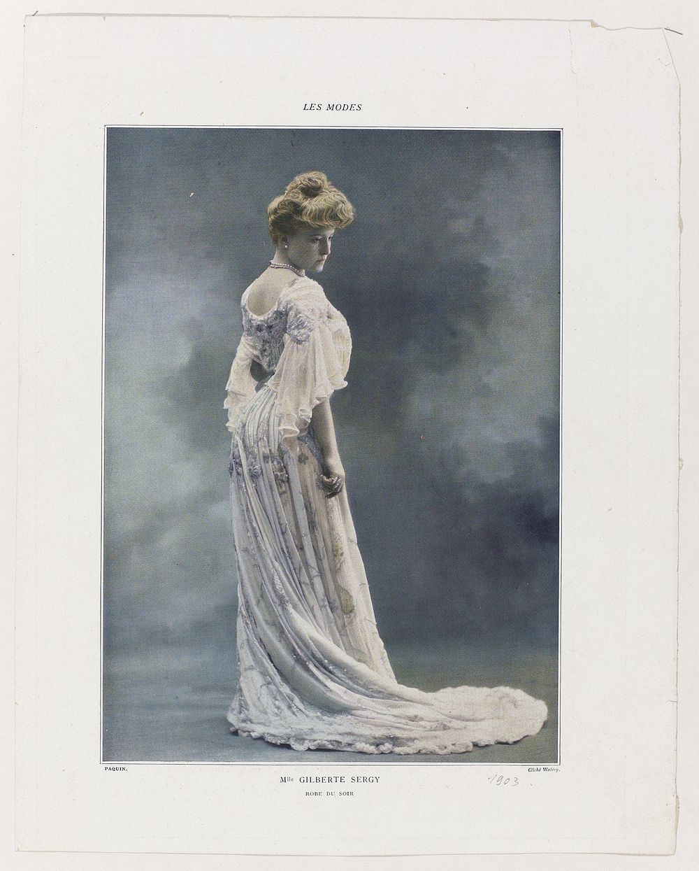 Les Modes, 1903 : Mlle Gilberte Sergy / Robe du soir (1903) by Walery and Jeanne Paquin