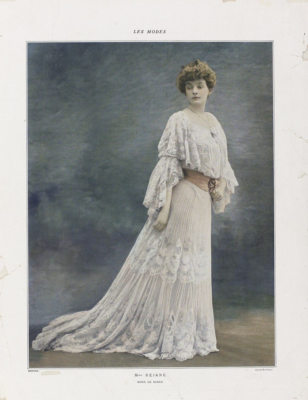Les Modes, 1903 : Mme Réjane / ROBE DE DINER (1903) by Léopold Reutlinger and Jacques Doucet