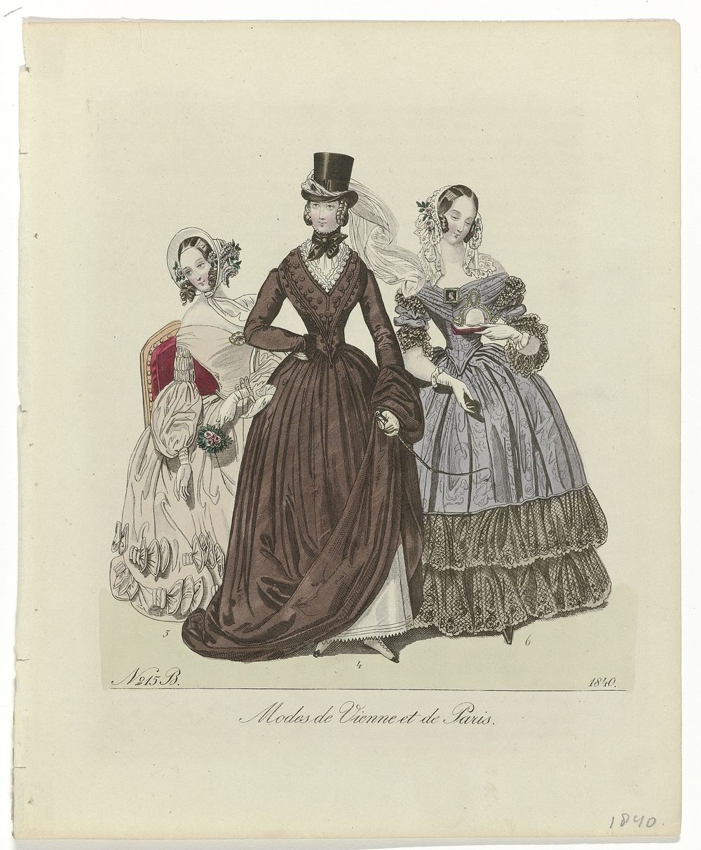 Le Follet, 1840, No. 15B : Modes de Vienne et de Paris (1840) by anonymous