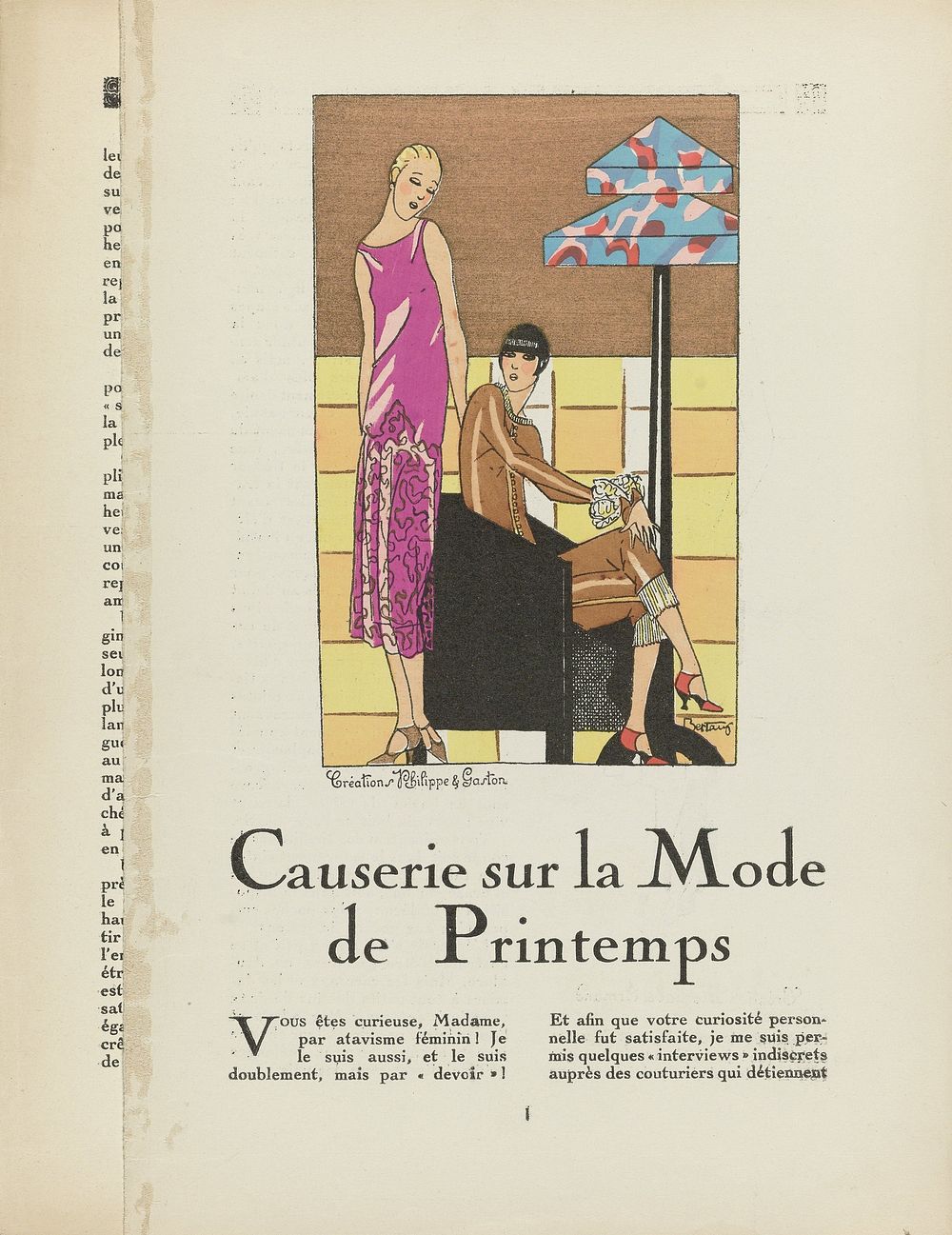 Très Parisien, 1927 : Créations Philippe & Gaston / Causerie sur la Mode de Printemps (...) (1927) by Bertaux, anonymous…