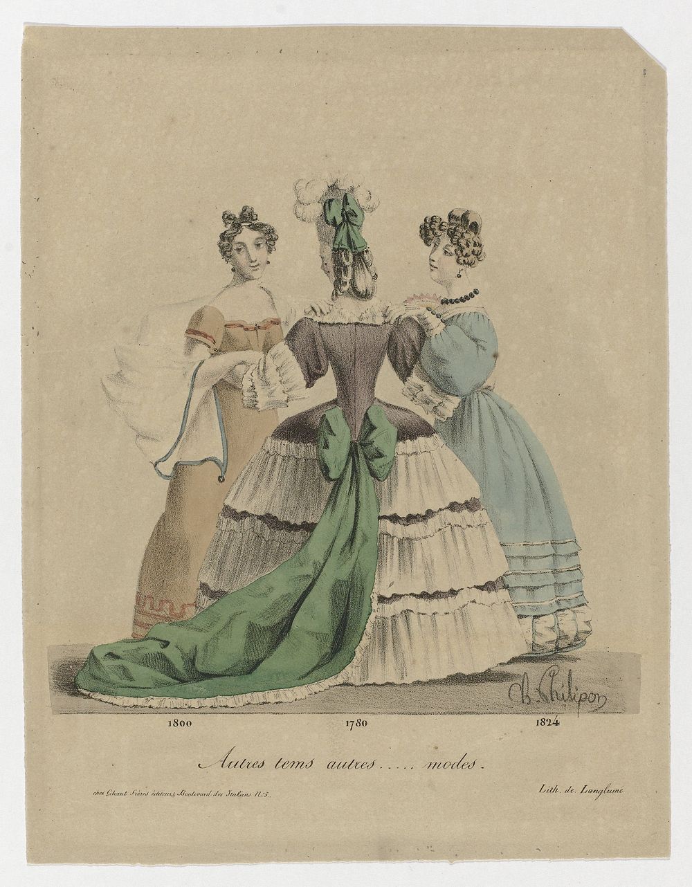 Autres tems autres (...)..modes 1800-1780-1824 , ca. 1829-1830 (c. 1829 - c. 1830) by Charles Philipon, Pierre Langlumé and…