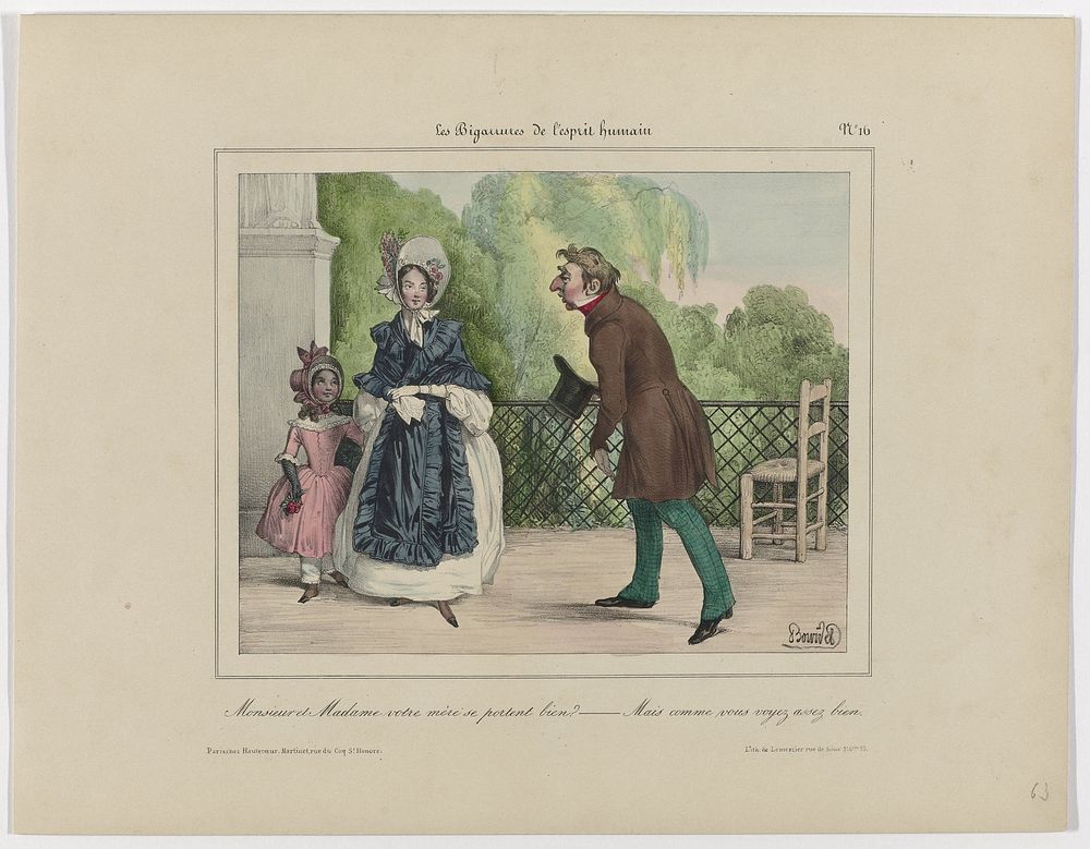 Les Bigarrures de l 'esprit humain, ca. 1830-1831, No. 16 : Monsieur et Madam (...) (c. 1830 - c. 1831) by Joseph Rose…