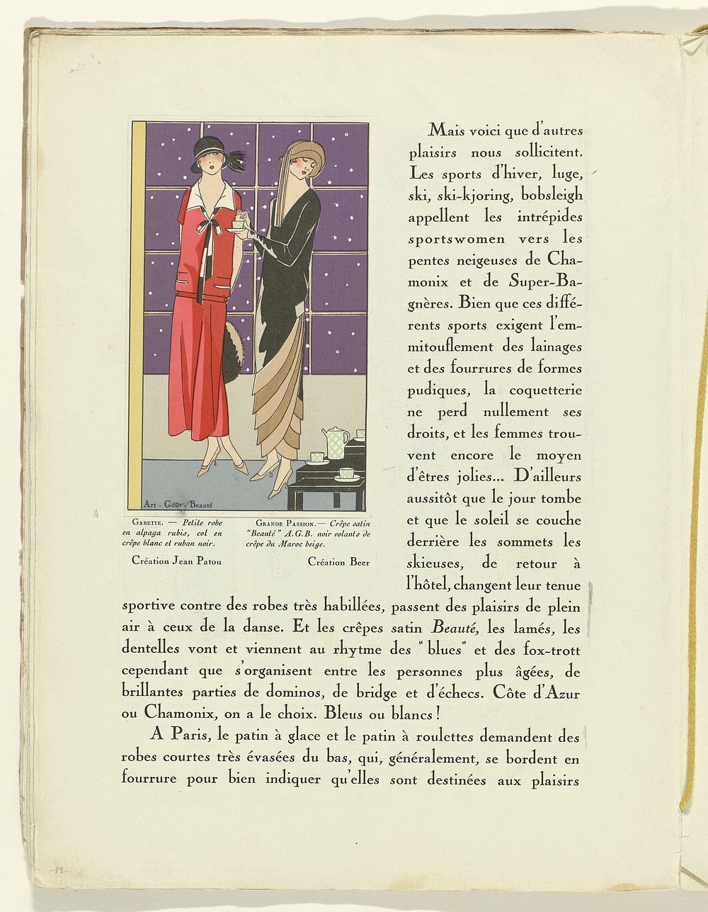 Art - Goût - Beauté, Feuillets de l' élégance féminine, Janvier 1924, No. 41, 4e Année, p. 12 (1924) by anonymous, Jean…