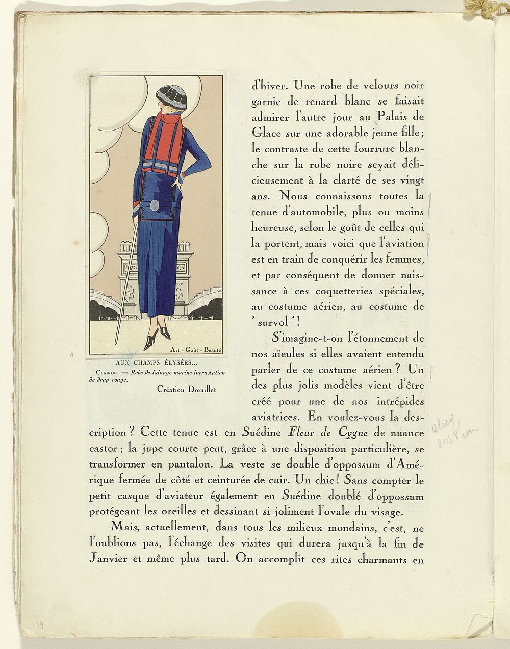 Art - Goût - Beauté, Feuillets de l' élégance féminine, Janvier 1924, No. 41, 4e Année, p. 14 (1924) by anonymous, George…