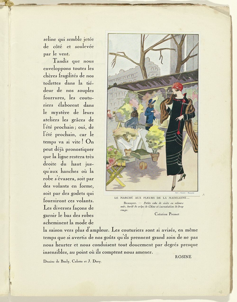 Art - Goût - Beauté, Feuillets de l' élégance féminine, Janvier 1924, No. 41, 4e Année, p. 17 (1924) by anonymous, Premet…