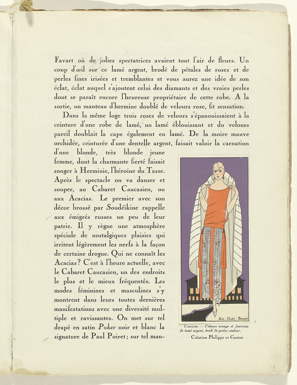 Art - Goût - Beauté, Feuillets de l' élégance féminine, Janvier 1924, No. 41, 4e Année, p. 9 (1924) by anonymous, Philippe…