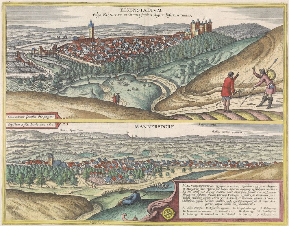 Gezichten op Eisenstad en Mannersdorf (1617) by Jacob Hoefnagel, Joris Hoefnagel and Georg Braun