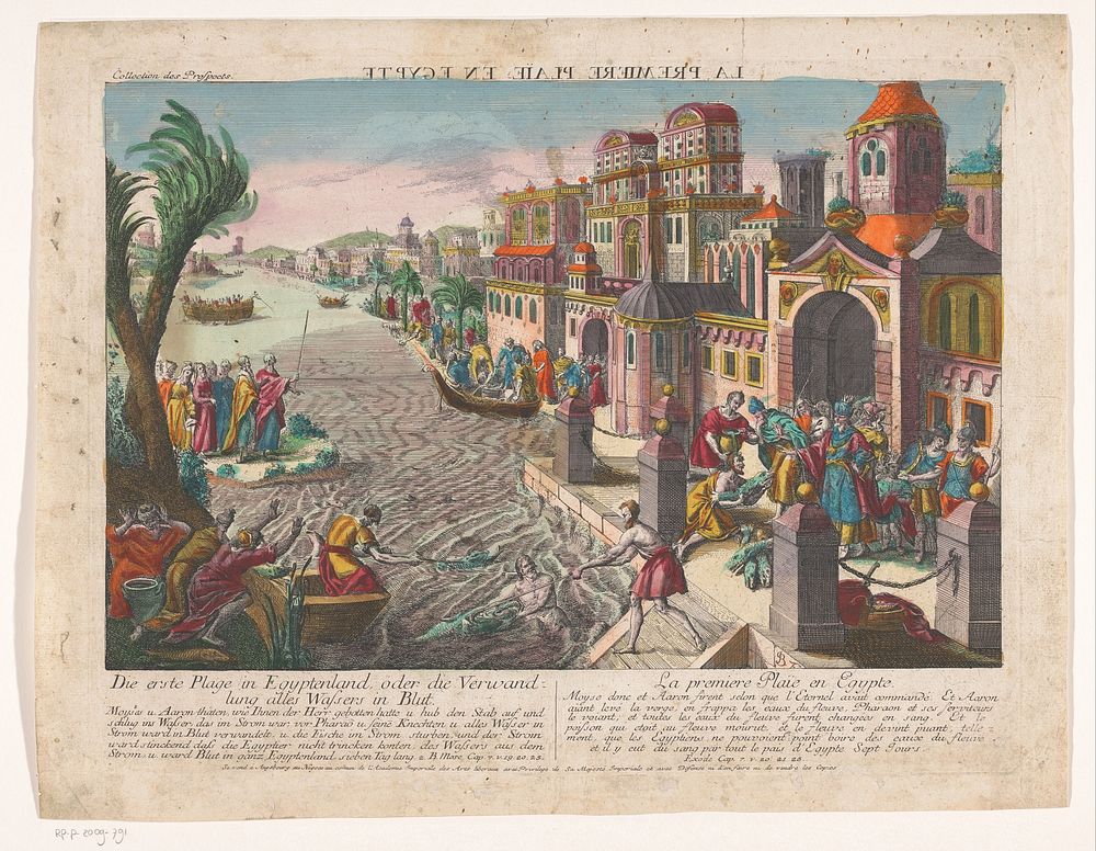 De eerste plaag van Egypte (1755 - 1779) by Kaiserlich Franziskische Akademie, Monogrammist BF and Jozef II Duits keizer