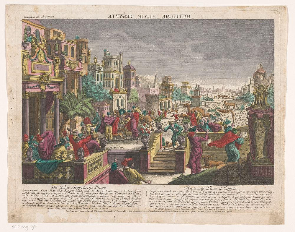 De achtste plaag in Egypte (1755 - 1779) by Kaiserlich Franziskische Akademie, Monogrammist B Duitsland and Jozef II Duits…