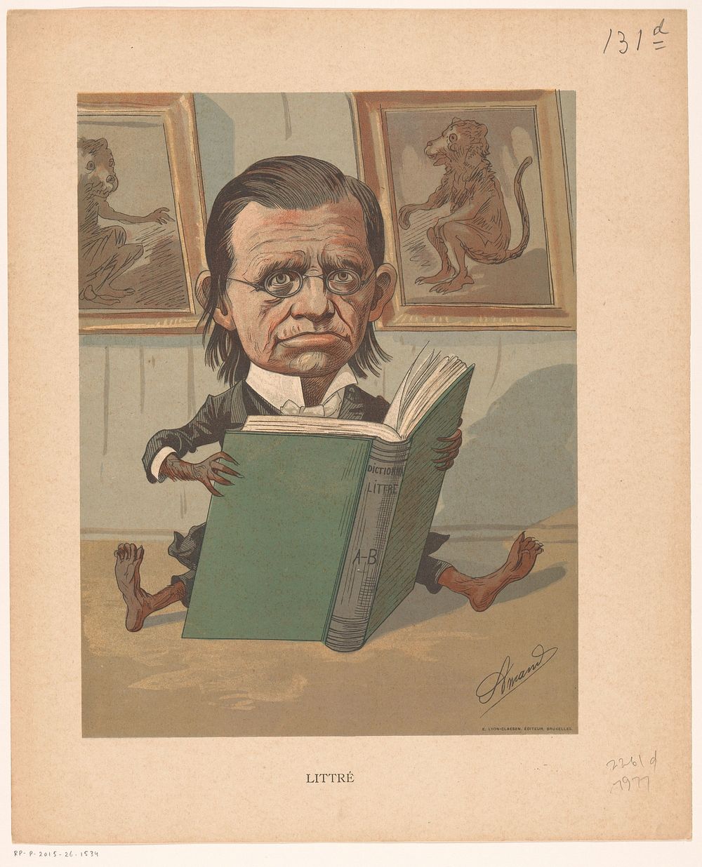 Portret van Émile Littré (c. 1875 - c. 1900) by Amand Vaché and Edgard Lyon Claesen