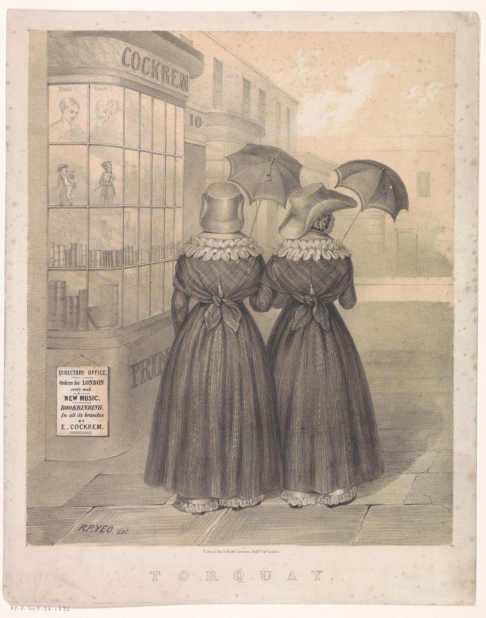 Twee vrouwen voor de etalage van Edward Cockrem te Torquay (1834 - 1866) by R P Yeo, R P Yeo and Paul Gauci