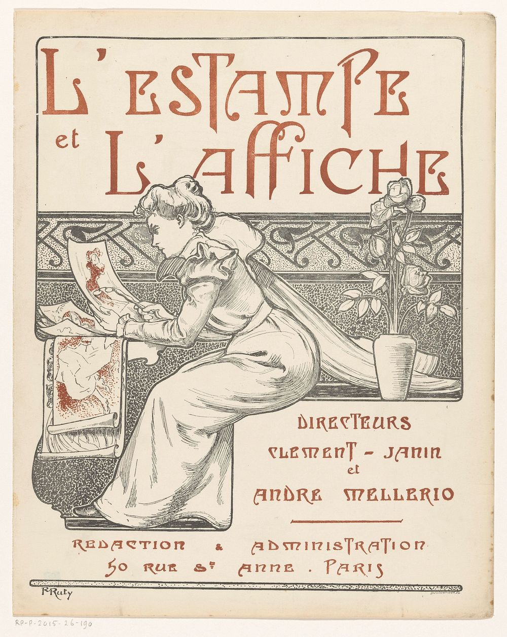 Omslag voor het tijdschrift L'Estampe et l'Affiche (1897 - 1899) by Ducourtioux and Paul Ruty