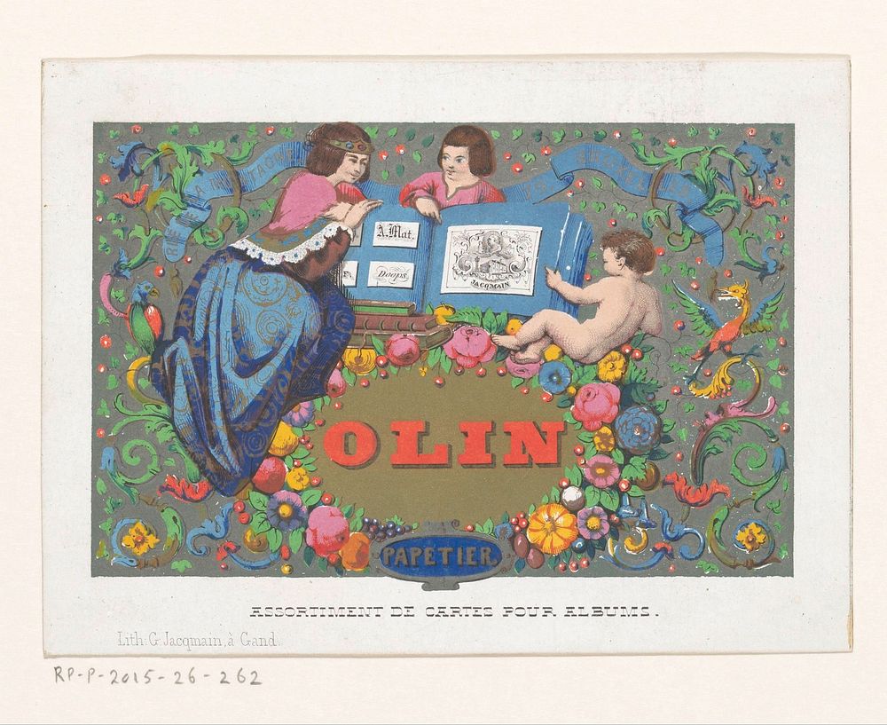 Visitekaartje van papierhandel Olin te Brussel (c. 1822 - c. 1870) by Gustave Jacqmain and Gustave Jacqmain