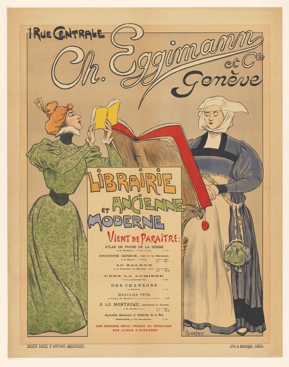 Affiche van uitgever Ch. Eggimann et Cie te Genève (1897 - c. 1900) by anonymous, Auguste Constantin Viollier, A Noverraz…