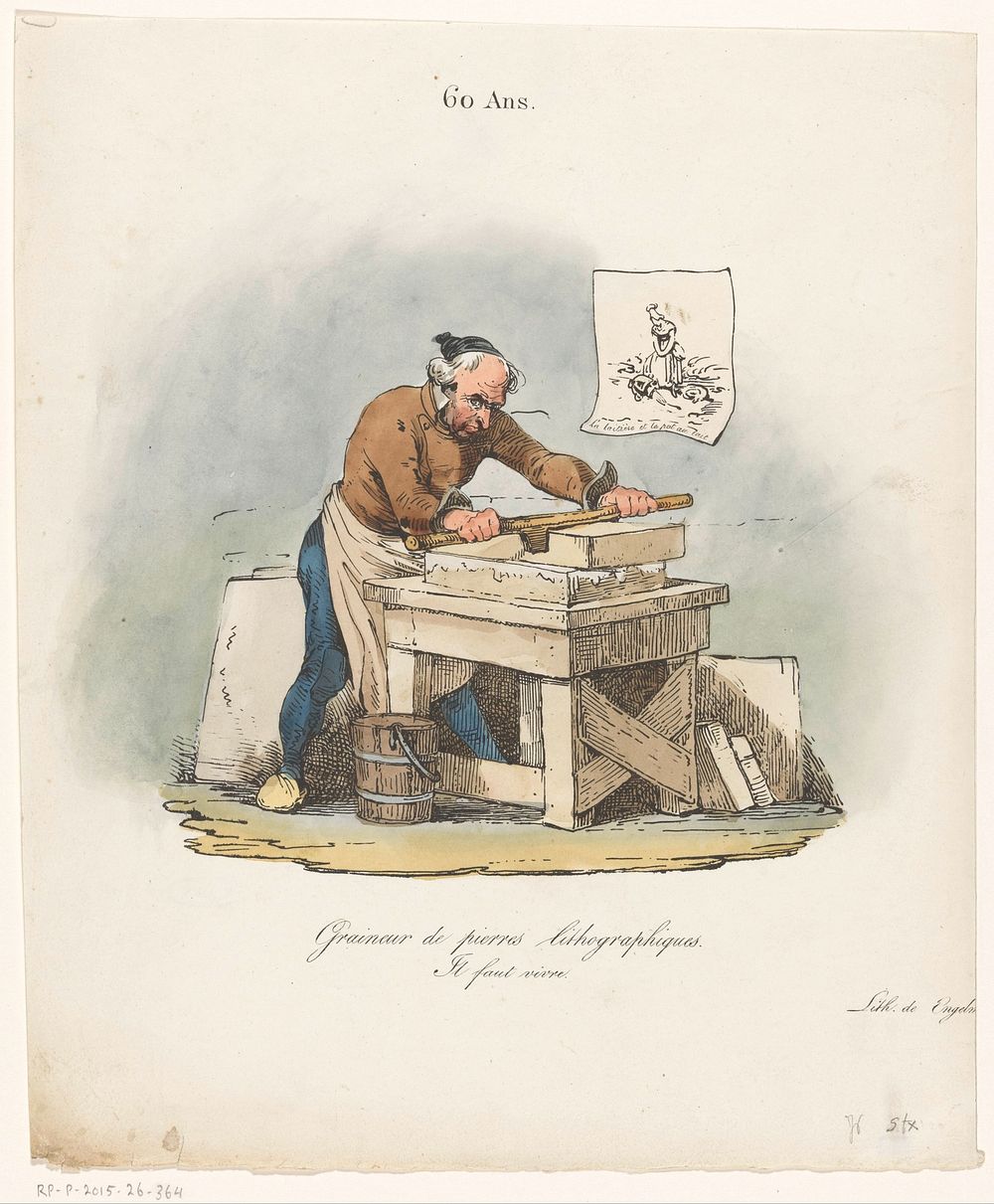 Slijper van lithostenen (c. 1850) by Engelmann and Cie and Engelmann and Cie