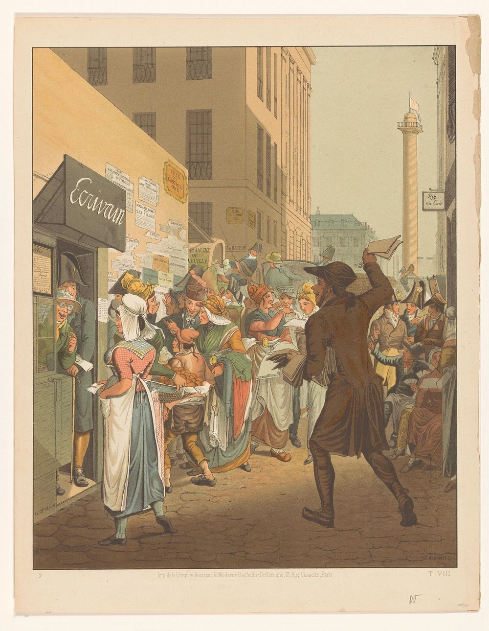 Gezicht op de Rue de Castiglione te Parijs (c. 1850 - c. 1900) by Frédéric Regamey, Georg Emanuel Opiz, Imprimerie Bachelin…