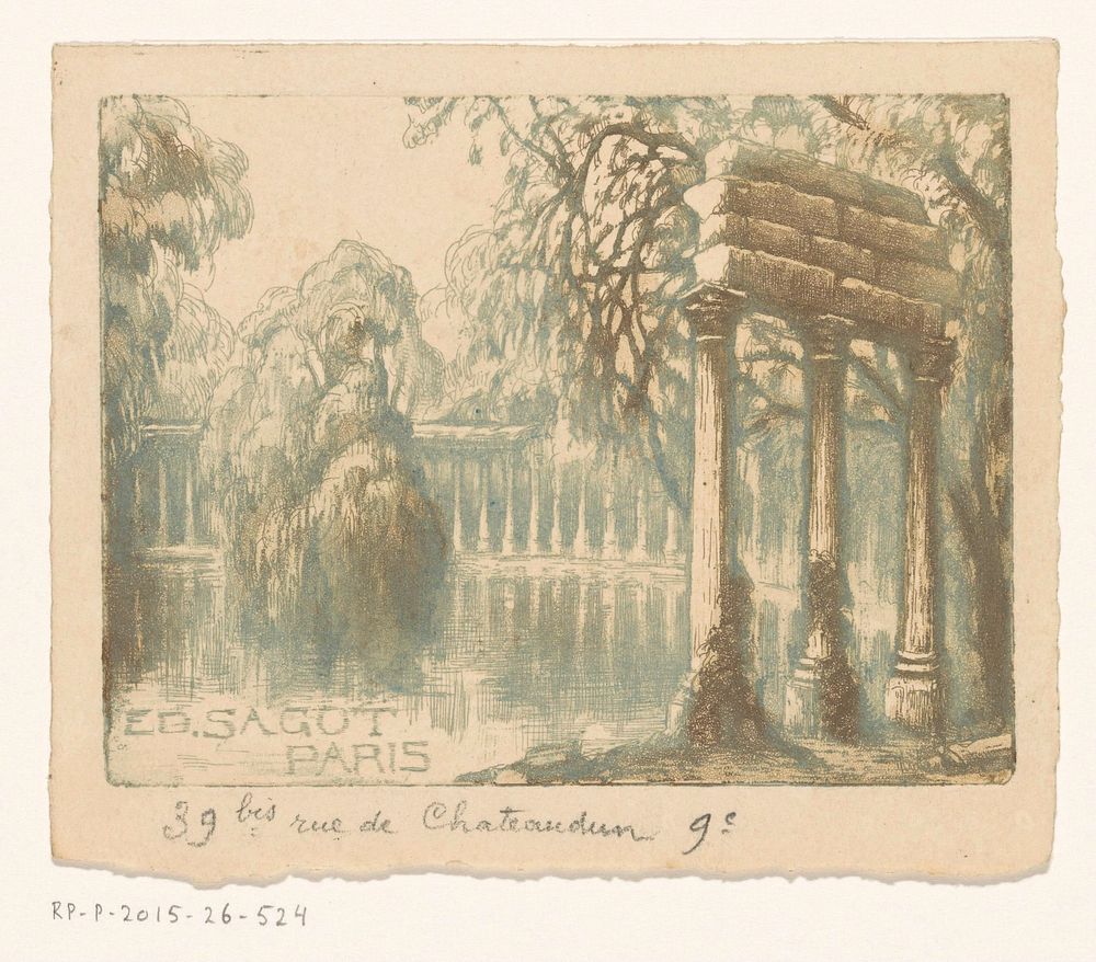 Visitekaartje van prenthandelaar Edmond Sagot te Parijs (c. 1890 - 1917) by Alfredo Müller and Edmond Sagot