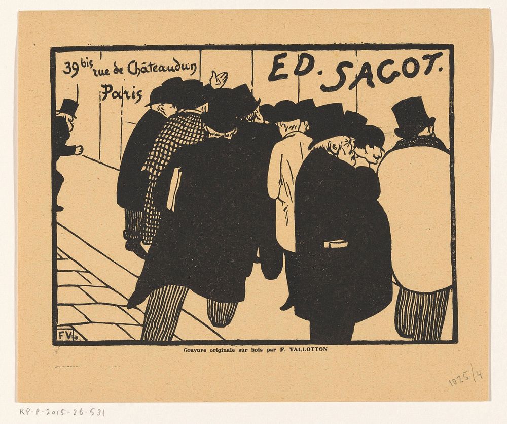 Visitekaartje van prenthandelaar Edmond Sagot te Parijs (1892) by Félix Edouard Vallotton and Edmond Sagot