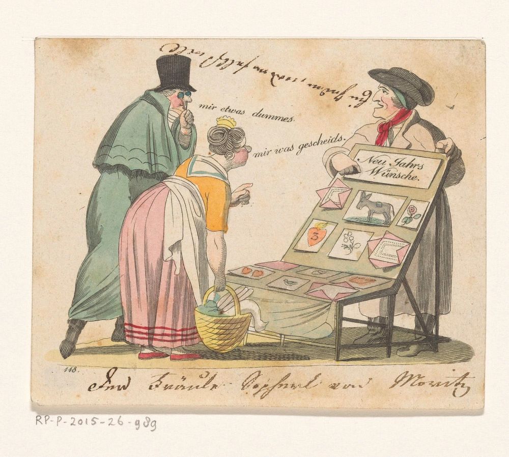 Verkoper van nieuwjaarskaarten (1800 - 1899) by anonymous