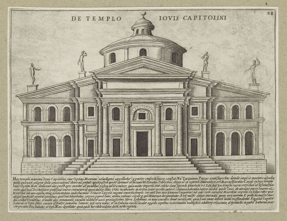 Tempel van Jupiter Optimus Maximus te Rome (in or after 1637) by Giacomo Lauro and Giacomo Mascardi