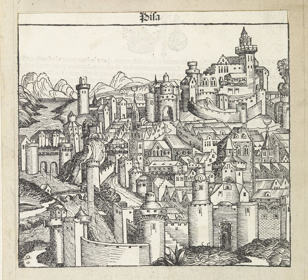 Gezicht op Pisa (1493) by Michel Wolgemut and Wilhelm Pleydenwurff