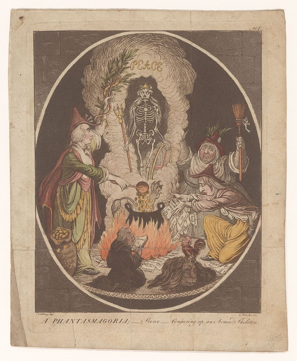 Spotprent op de Vrede van Amiens, 1802 (1802 - 1803) by C Starcke and James Gillray