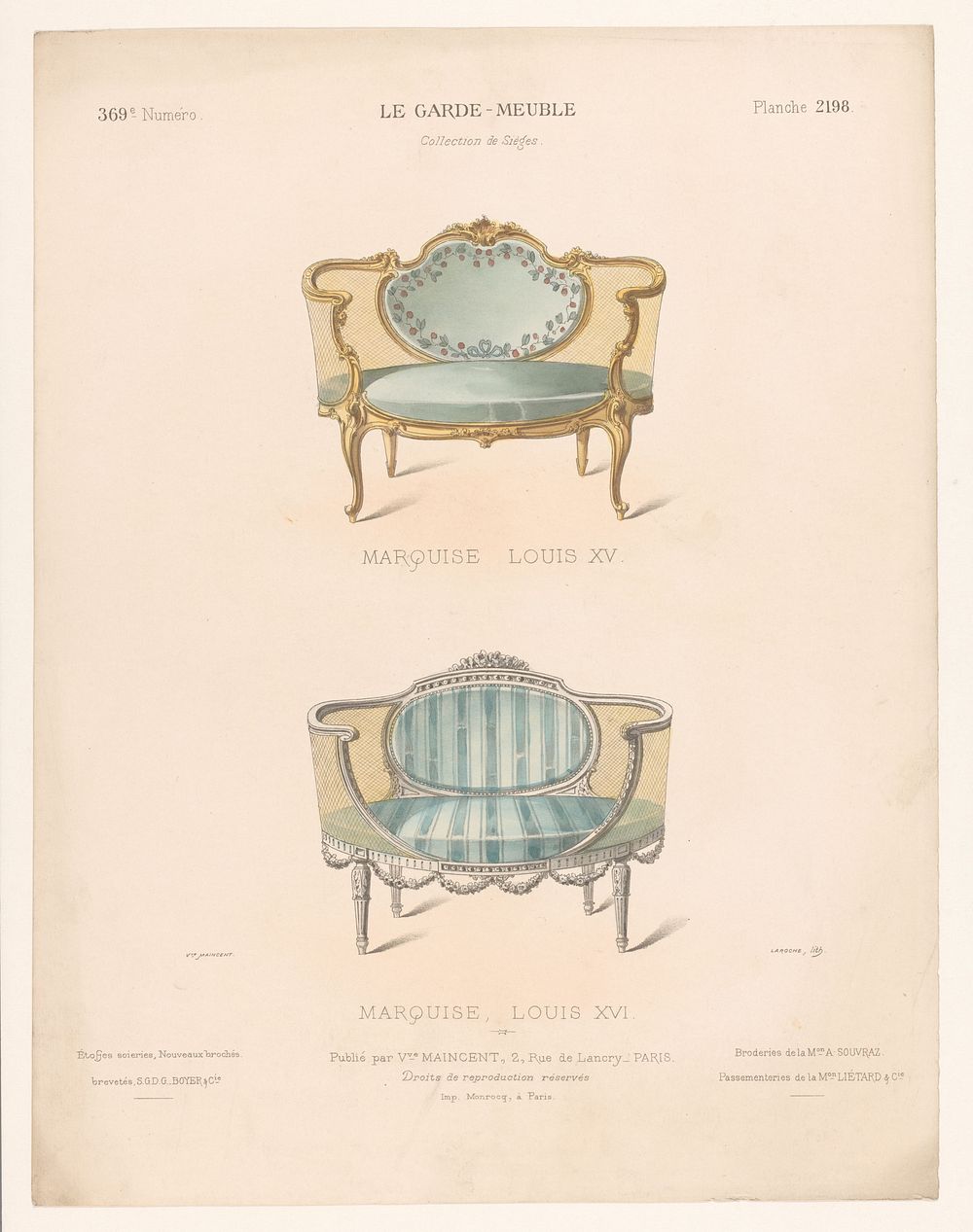 Twee stoelen (1895 - 1935) by Léon Laroche, Monrocq and weduwe Eugène Maincent