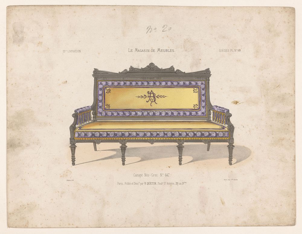 Canapé (1832 - 1877) by Zamor, Victor Joseph Quétin, Victor Joseph Quétin and Victor Joseph Quétin