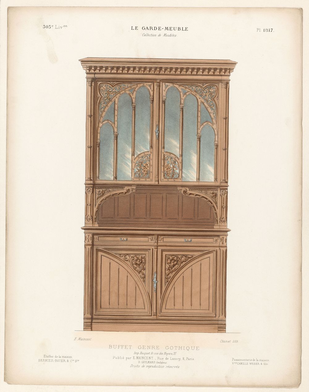 Buffetkast (1885 - 1895) by Chanat, Becquet frères, Eugène Maincent and Désiré Guilmard