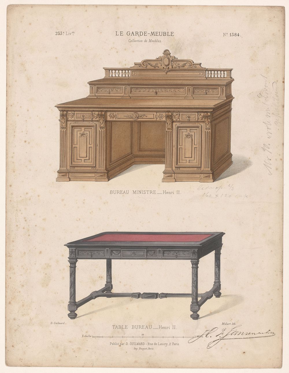 Twee bureaus (1839 - 1885) by Midart, Becquet and Désiré Guilmard