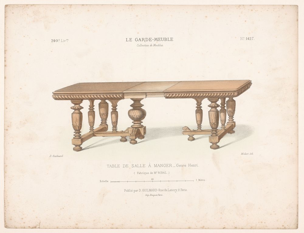 Eettafel (1839 - 1885) by Midart, Becquet and Désiré Guilmard