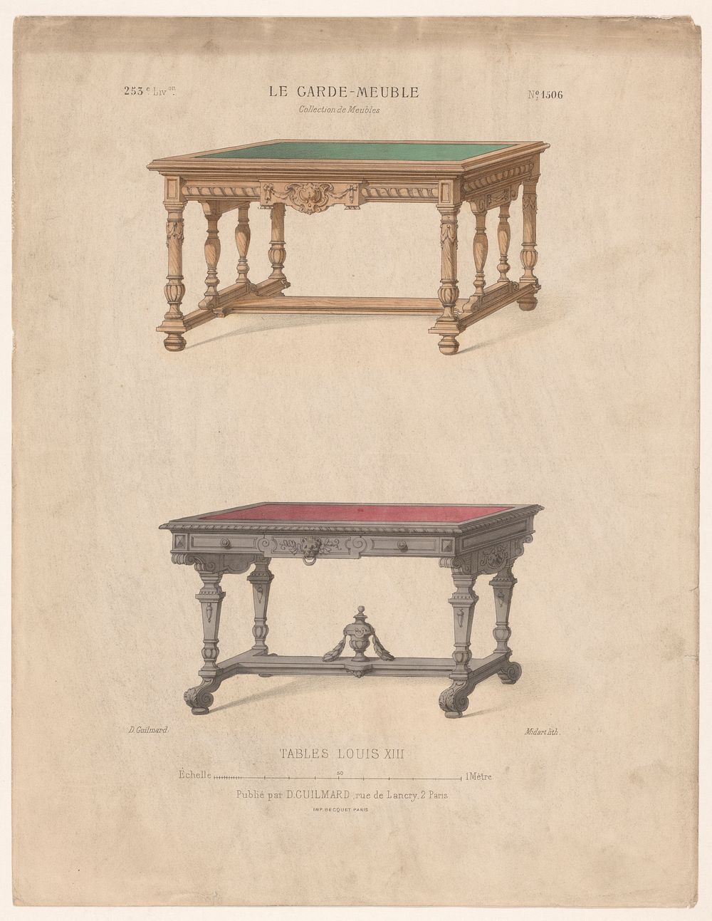 Twee tafels (1839 - 1885) by Midart, Becquet and Désiré Guilmard