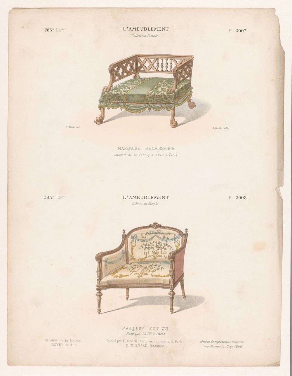 Twee stoelen (1885 - 1895) by Léon Laroche, Monrocq, Eugène Maincent and Désiré Guilmard