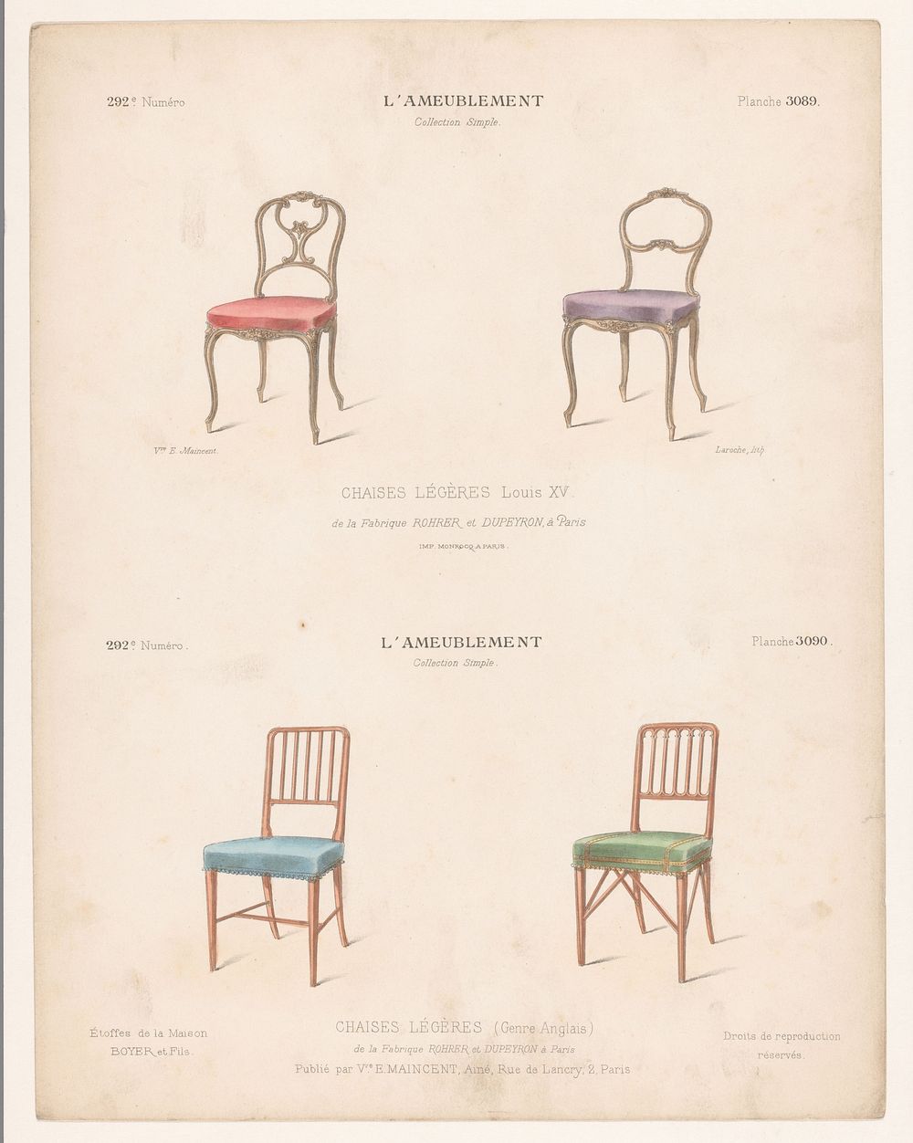 Vier stoelen (1895) by Léon Laroche, Monrocq and weduwe Eugène Maincent