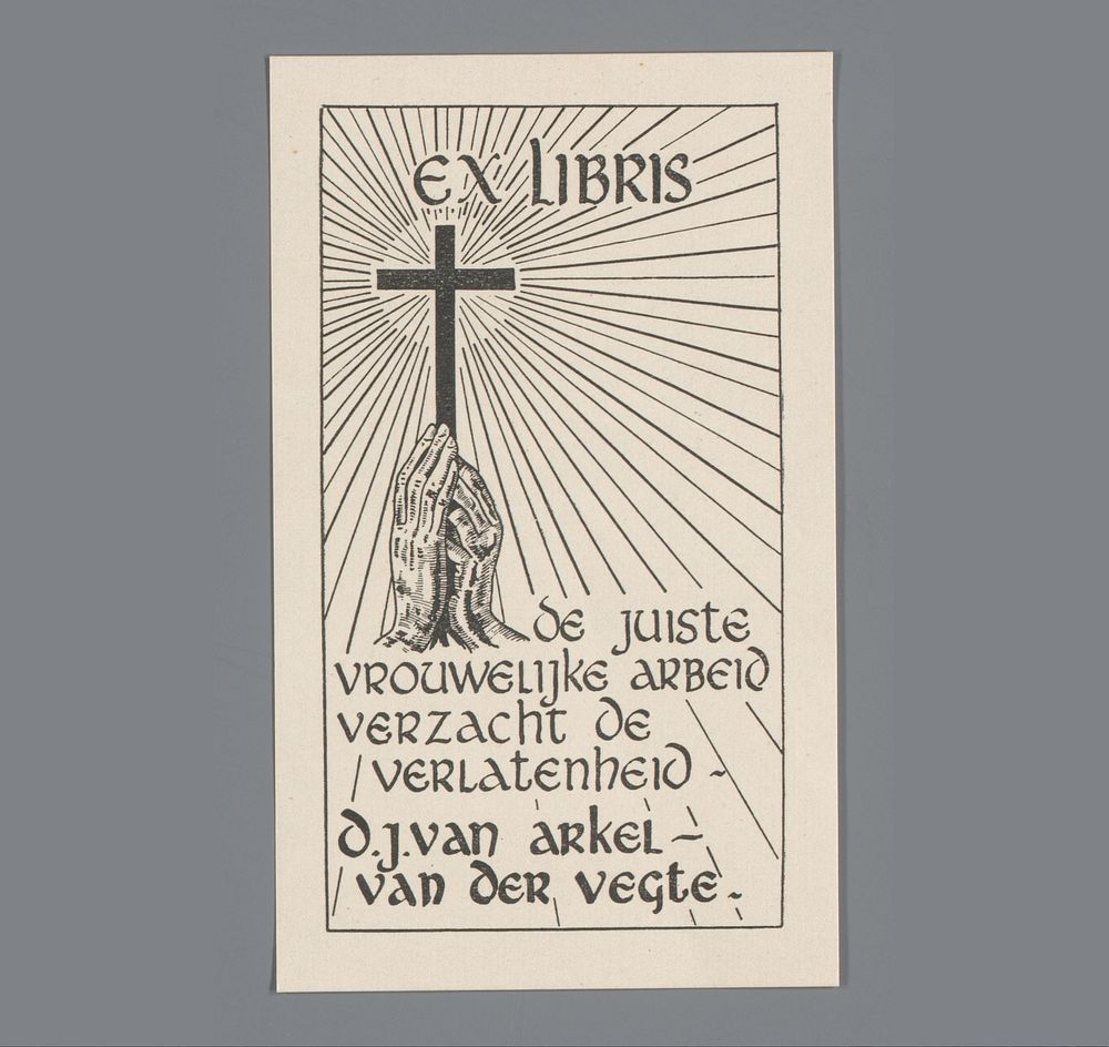Ex libris van D.J. van Arkel-van der Vegte (1943 - 1999) by anonymous