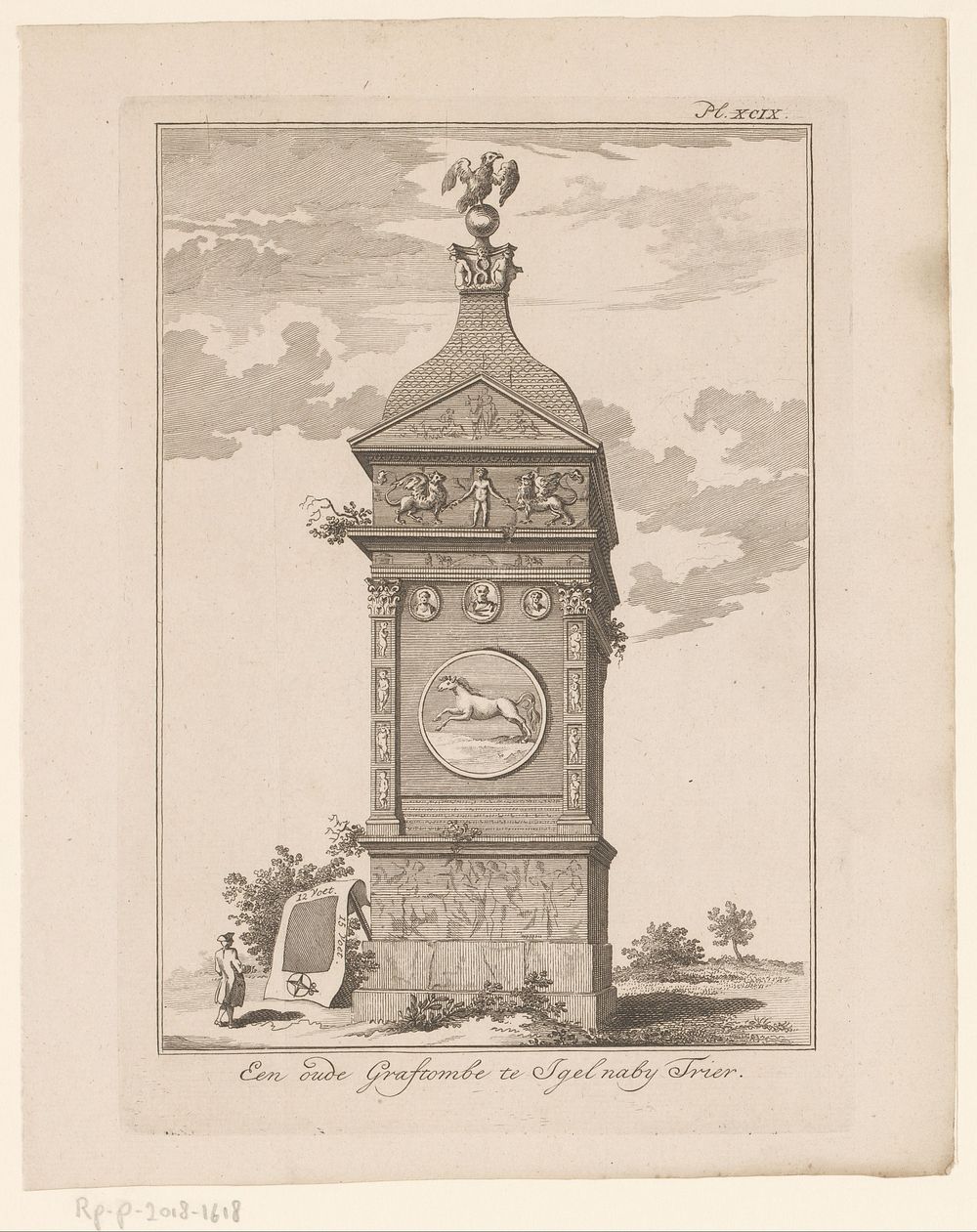 Gezicht op de Zuil van Igel (1786) by anonymous