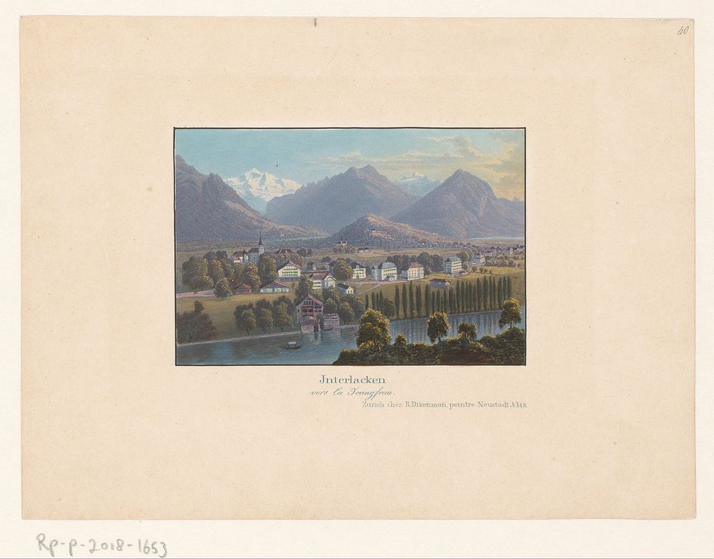 Gezicht op Interlaken (1800 - 1899) by anonymous and Rudolf Dikenmann