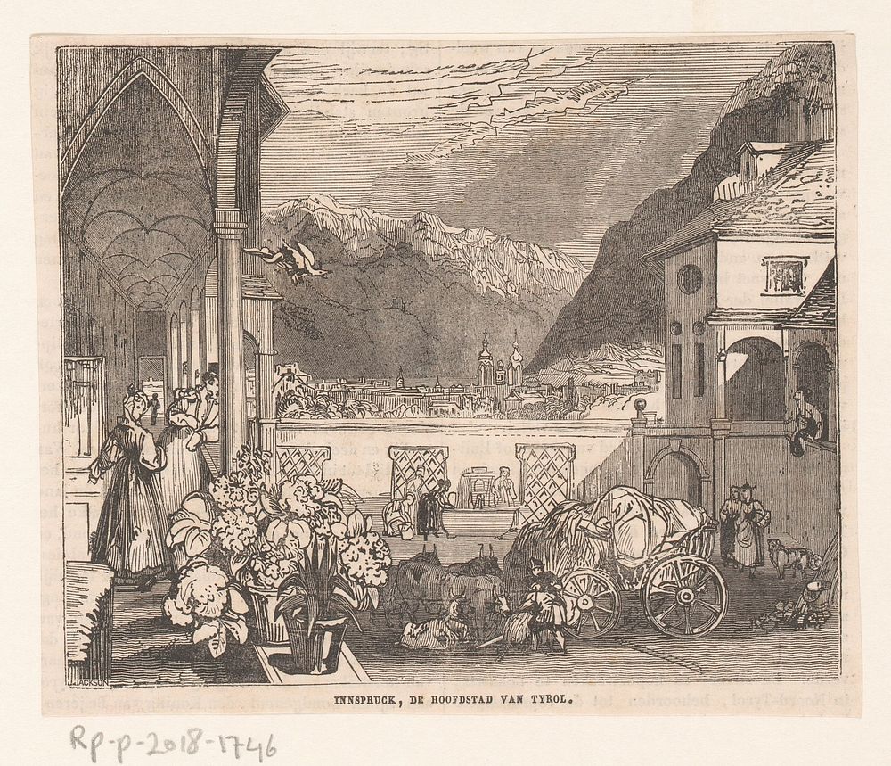 Gezicht op Innsbruck (1837) by anonymous and Gebroeders Diederichs