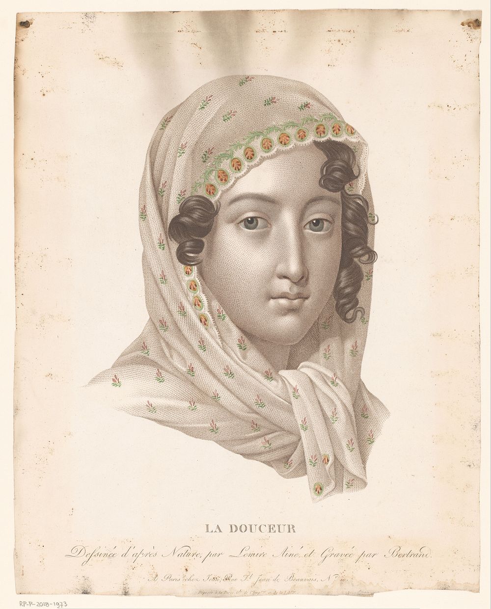 Gesluierde vrouw als personificatie van de zachtheid (1770 - 1848) by Noël François Bertrand, Charles Lemire and Auguste…