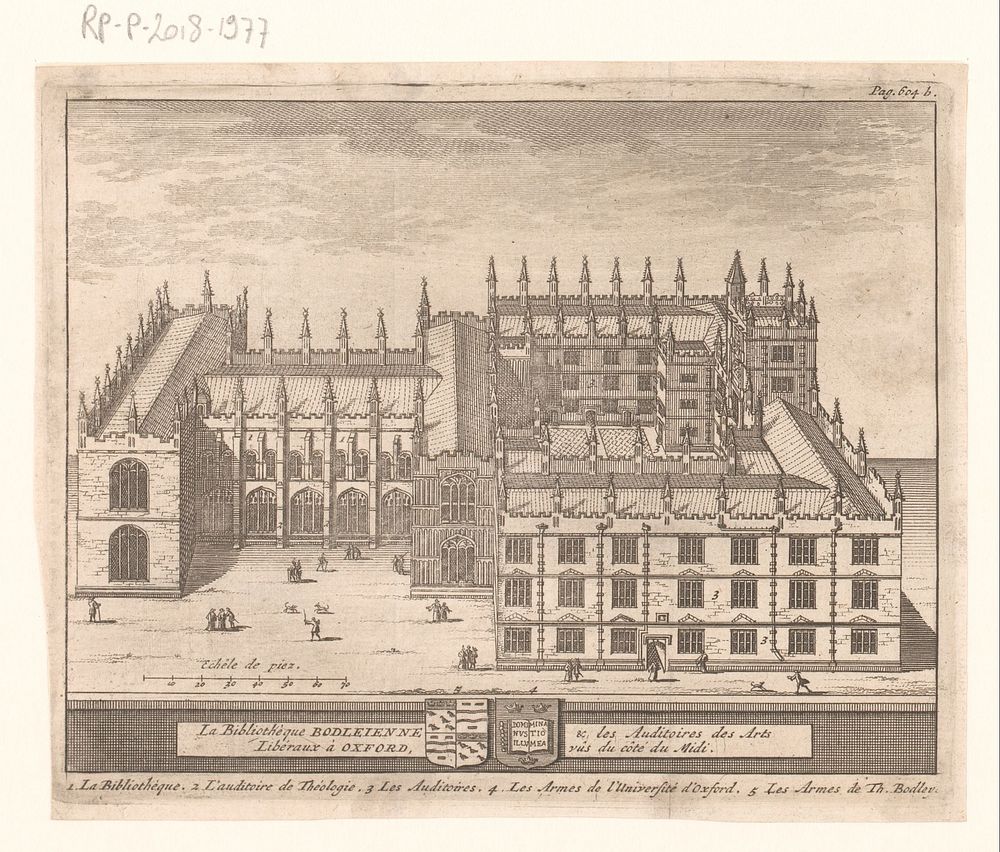 Gezicht op de Bodleian Library, te Oxford (1707) by anonymous and Pieter van der Aa I