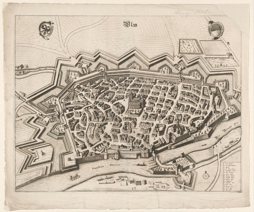 Gezicht op Ulm (after 1695 - 1728) by anonymous, Frederik de Wit and Pieter van der Aa I