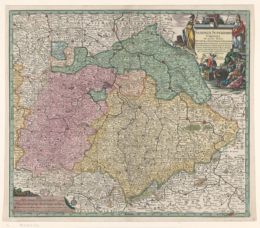Kaart van het keurvorstendom Saksen (1757 - 1777) by anonymous and Matthaeus Seutter III