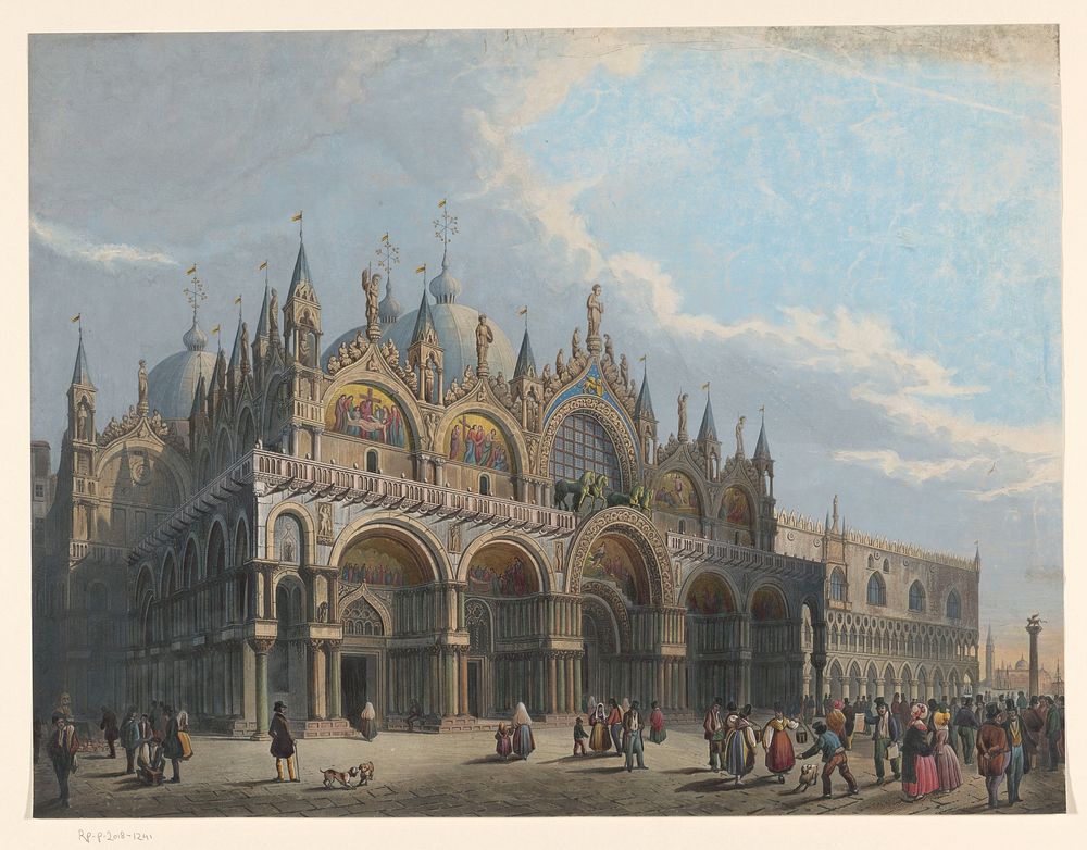 Gezicht op de Basiliek van San Marco (1800 - 1899) by anonymous