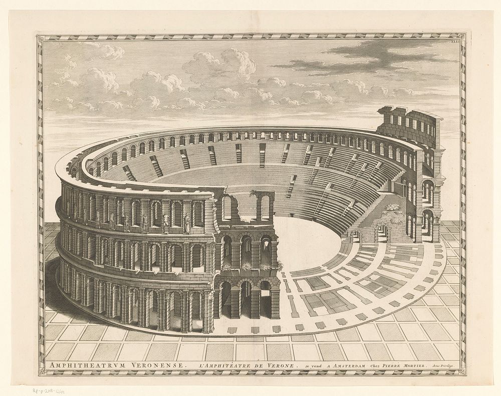 Gezicht op de Arena van Verona (1724) by anonymous, Rutgert Christoffel Alberts, Staten van Holland en West Friesland and…