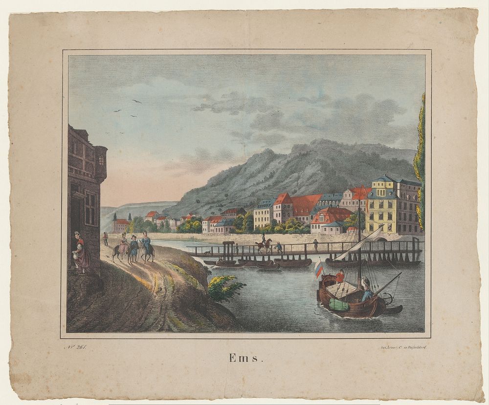 Gezicht op Bad Ems (1815 - 1858) by anonymous and Arnz and Co