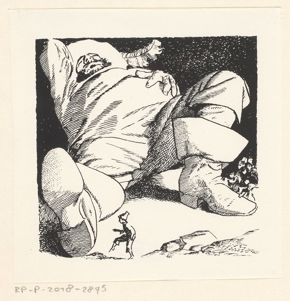 Slapende Gulliver (c. 1895 - c. 1905) by anonymous and anonymous